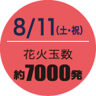 8/11（土・祝） 花火玉数／約7000発