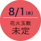 8/1（水） 花火玉数／未定