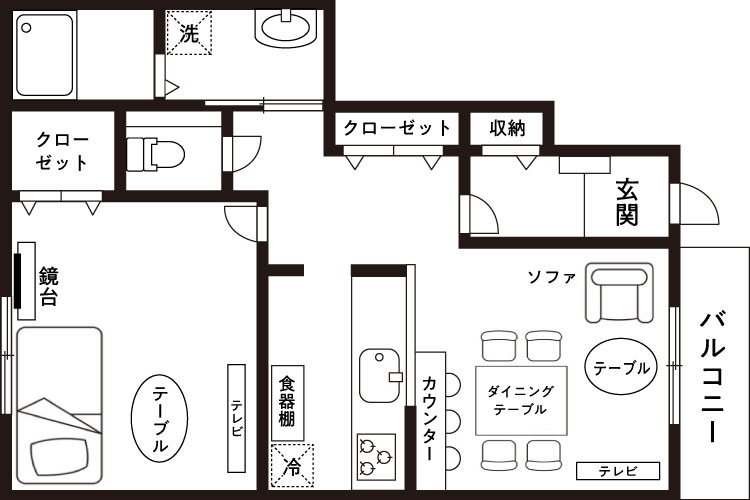 哀さんのお部屋の間取り図