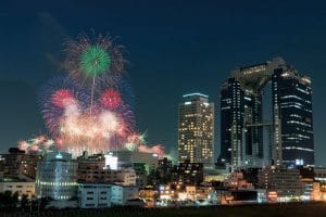 十三駅西口-淀川花火大会