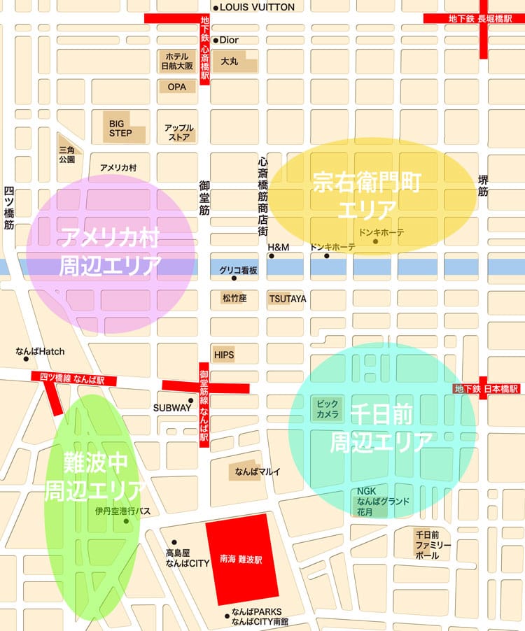 01-難波心斎橋-風俗エリアMAP