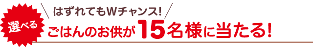 はずれてもWチャンス！ごはんのお供が15名様に当たる！