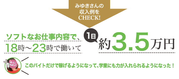 みゆきさんの収入例をCHECK！