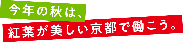 今年の秋は、紅葉が美しい京都で働こう。